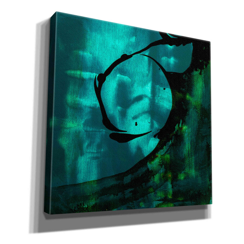 «Turquoise Element III» par Sisa Jasper, art mural sur toile, H 37 po x l 37 po x P 1,5 po