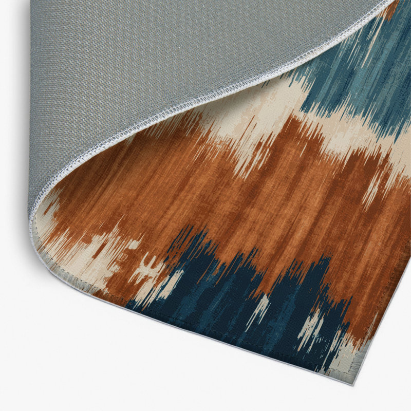 Tapis intérieur et extérieur brun Watercolor, Rectangulaire 2 pi x 3 pi