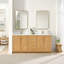 Meuble-lavabo double 72 po Carrasco en chêne naturel brun avec plateau en pierre de quartz blanc soyeux-853667619-808816744
