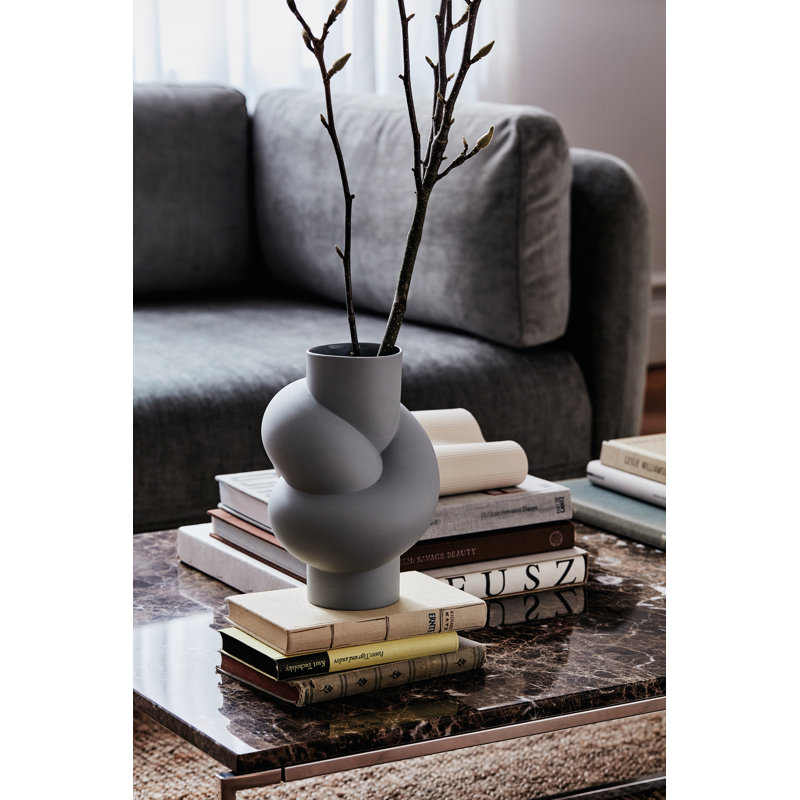 Node Porcelain China Table Vase, White