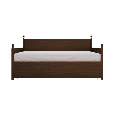 Lit de jour simple en bois massif avec gigogne simple Nyagoa