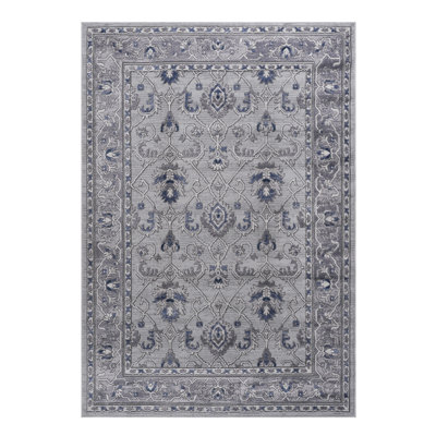 Tapis gris / bleu 8X10 non délavé - teint, doux au toucher pour le salon