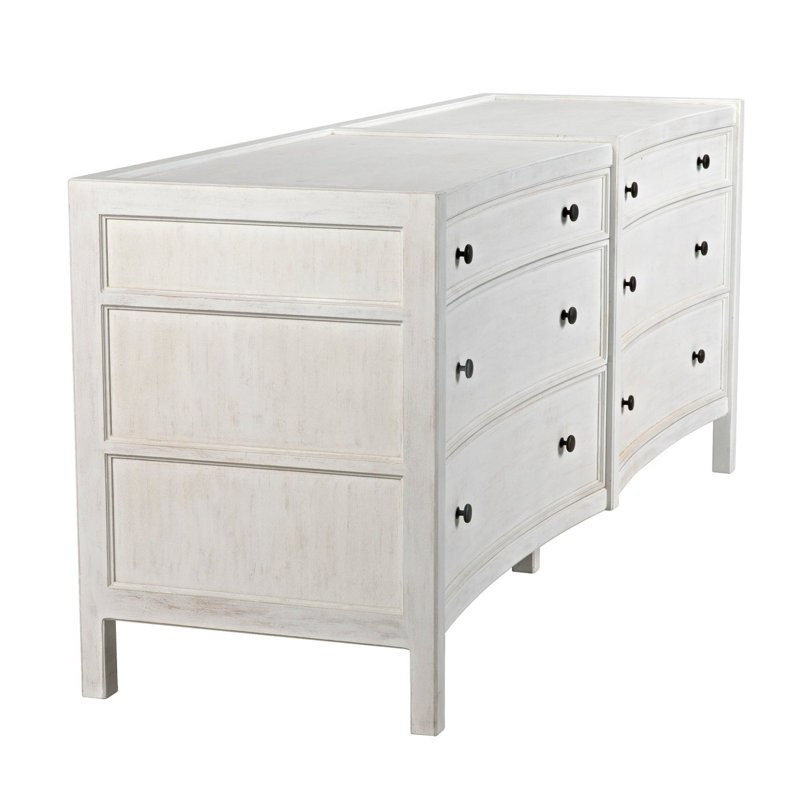 Commode 6 tiroirs White Hampton