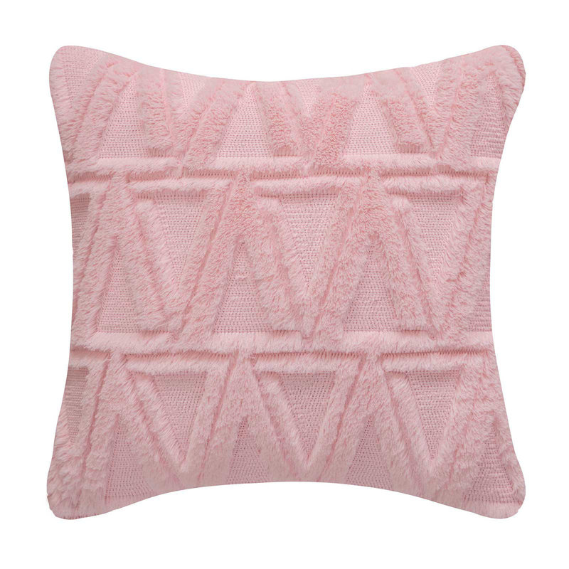 Coussin en fourrure synthétique , Rose