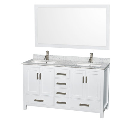 Sheffield 60" Double Bathroom Vanity Set with Mirror
