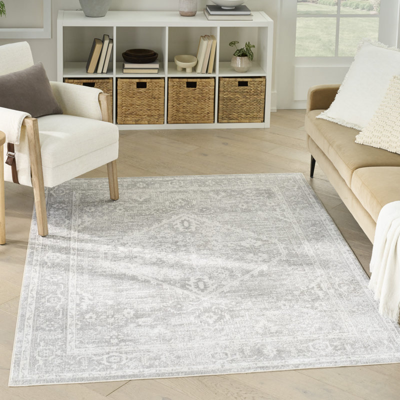 Tapis d'intérieur lavable en machine Bungalow Rose, Rectangle 4pi x 6 pi