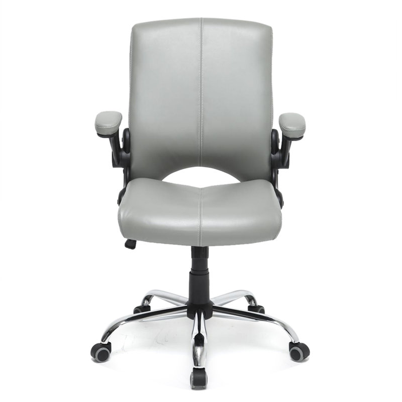 Fauteuil de conférence ergonomique en similicuir, gris