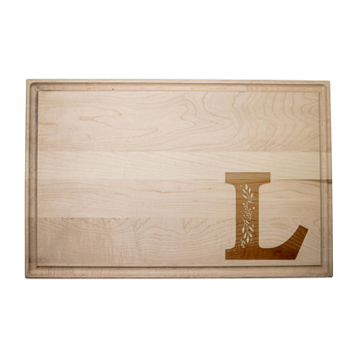 Monogramme floral - planche à découper en L