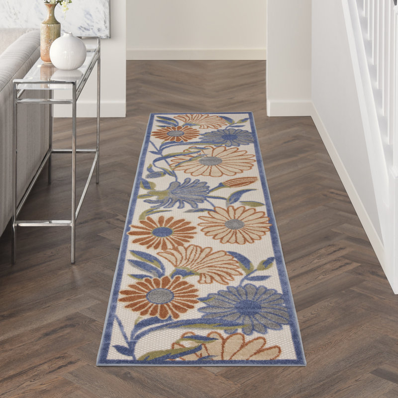 Isalia Beige Multicolor Contemporary Indoor/Outdoor Rug, Runner 2'3" x 8'
