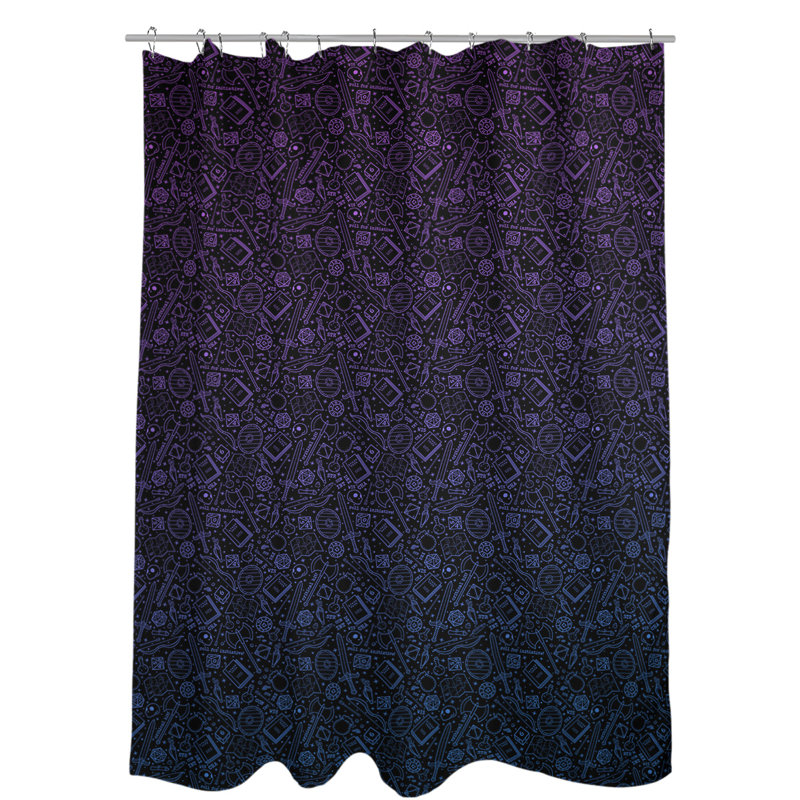 Rideau de douche simple classique RPG, Dégradé mauve / bleu