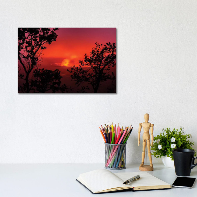 USA, Hawaii. Halema'uma'u Crater In Kilauea Caldera At Night. by Jaynes Gallery - Wrapped Canvas Print, 20.32cm H x 30.48cm W