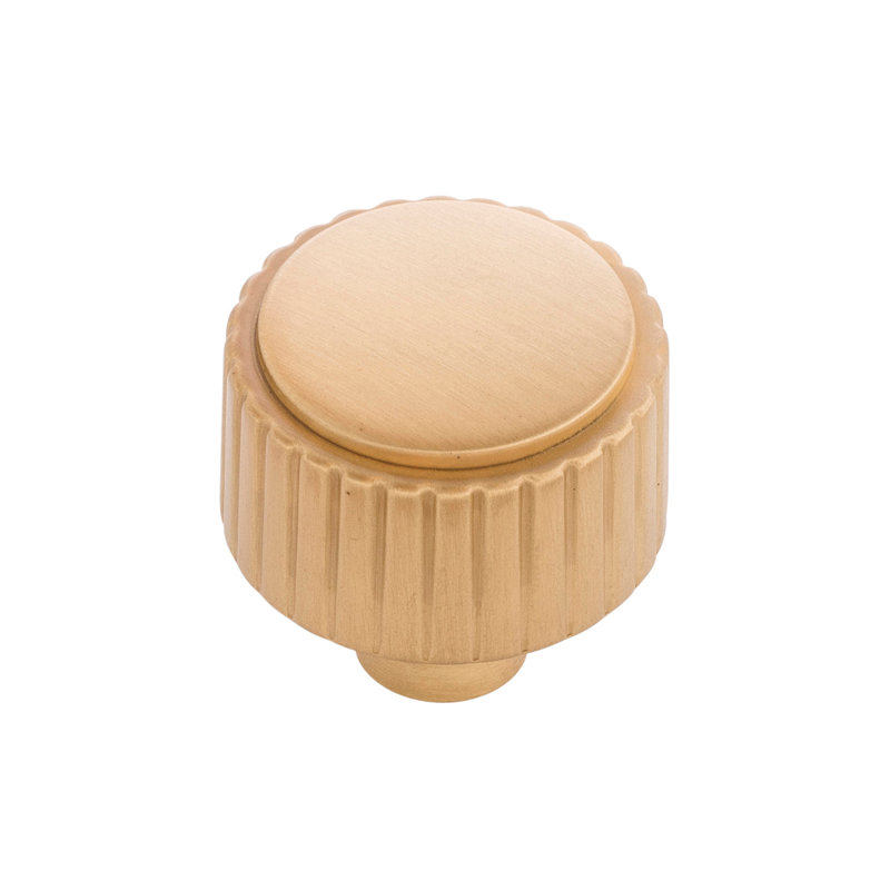 Sinclaire Collection Knob 1-1/4 Inch Diameter, Brushed Golden Brass