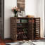 Étagère à chaussures fonctionnelle avec portes à persiennes et construction pour garde-robe moderne à 5 compartiments-116751559