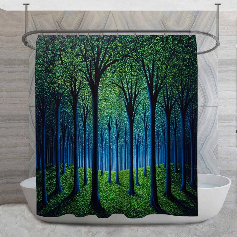 Rideau de douche Mystic Forest - Woods, H 73 po x l 70 po