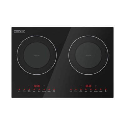 20.5 in. Portable Double Burners Induction Cooktop, 1800W Built-In or Countertop Stove, in Black - Ideal for RV, Dorm