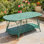 47.25"L. Embellished Oval Metal Garden Table with Shelf "Toulouse 1275"