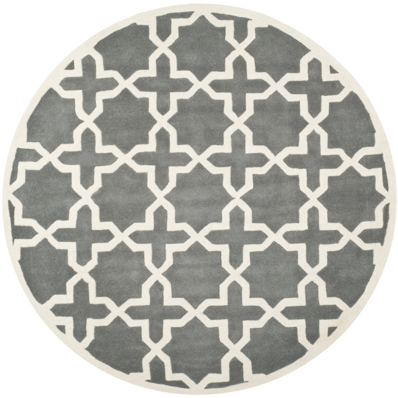Chatham Hand Tufted Wool Geometric Rug, Round 7'