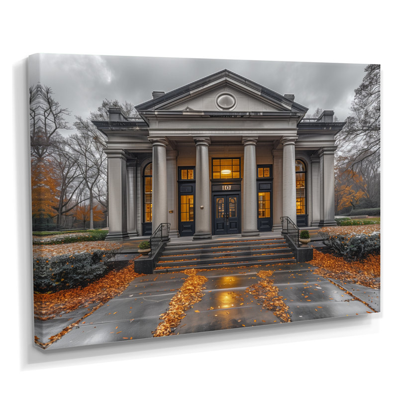 «Geter Prosperity and Pride Banks in Autumn» - Décoration murale Banks, H 30 po x l 40 po x P 1,5 po, Toile tendue
