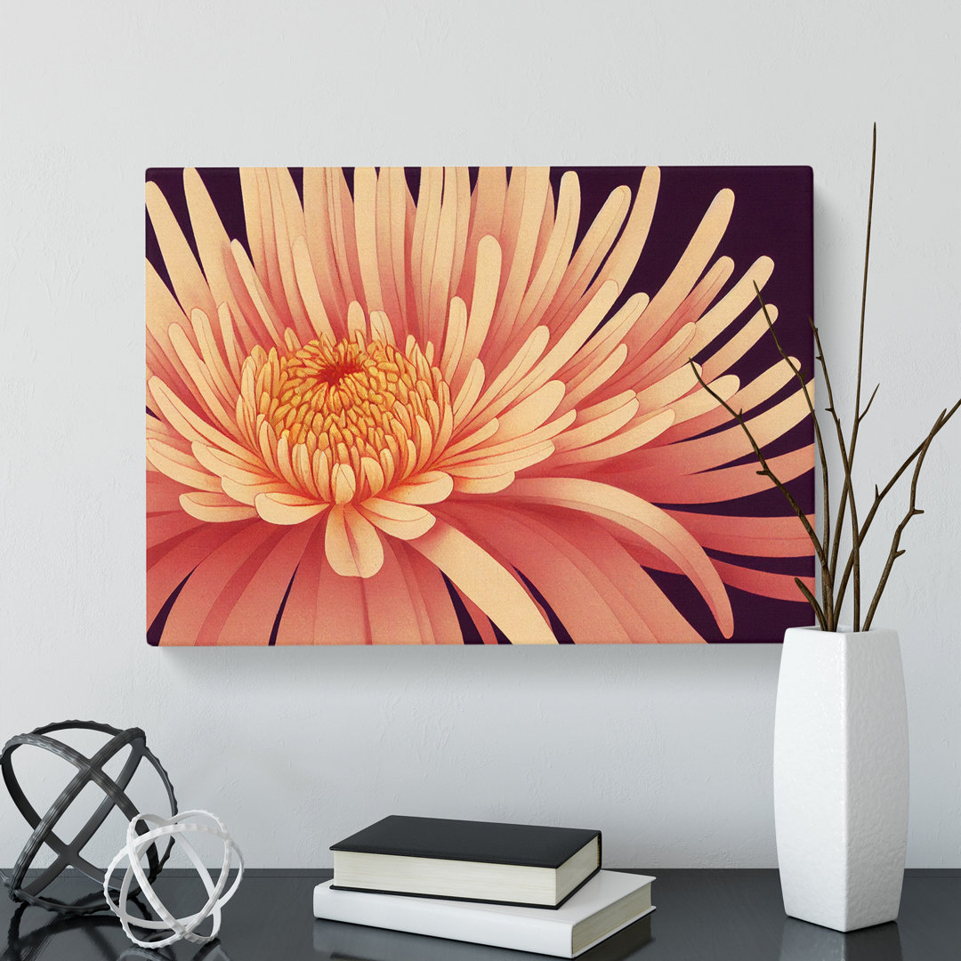 Staggering Chrysanthemum Flower - Grafik auf Leinwand gewickelt