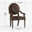 Fauteuil de bureau avec revêtement en similicuir brun foncé et détails de structure en bois massif pour l'intérieur