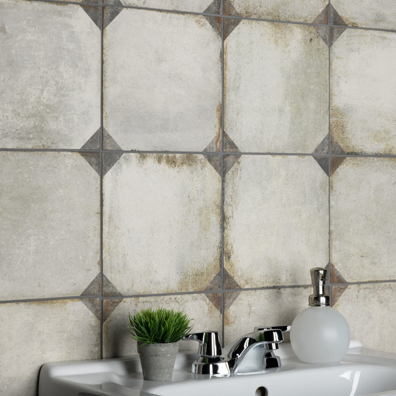 DAnticatto Decor 9" x 9" Porcelain Stone Look Wall & Floor Tile