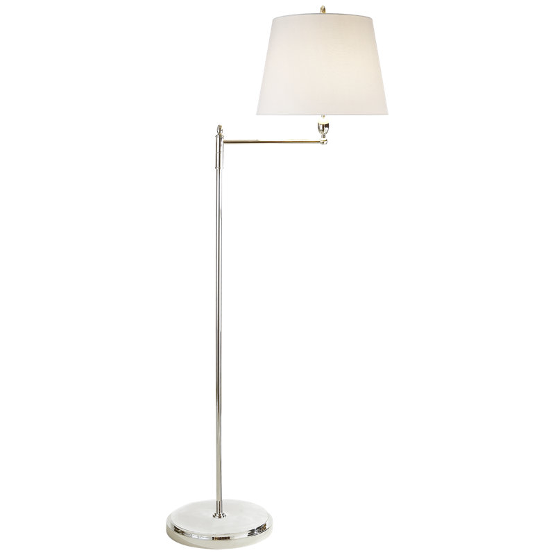 Thomas O'Brien Paulo Floor Light, Polished Nickel, Fabric
