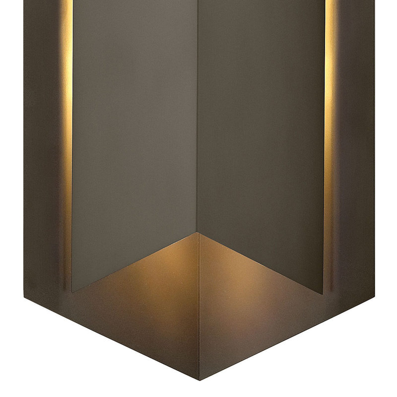 Lex Integrated LED Aluminum Geometric Wall Sconce, Bronze, 22" H x 10.5" W x 5.5'' D