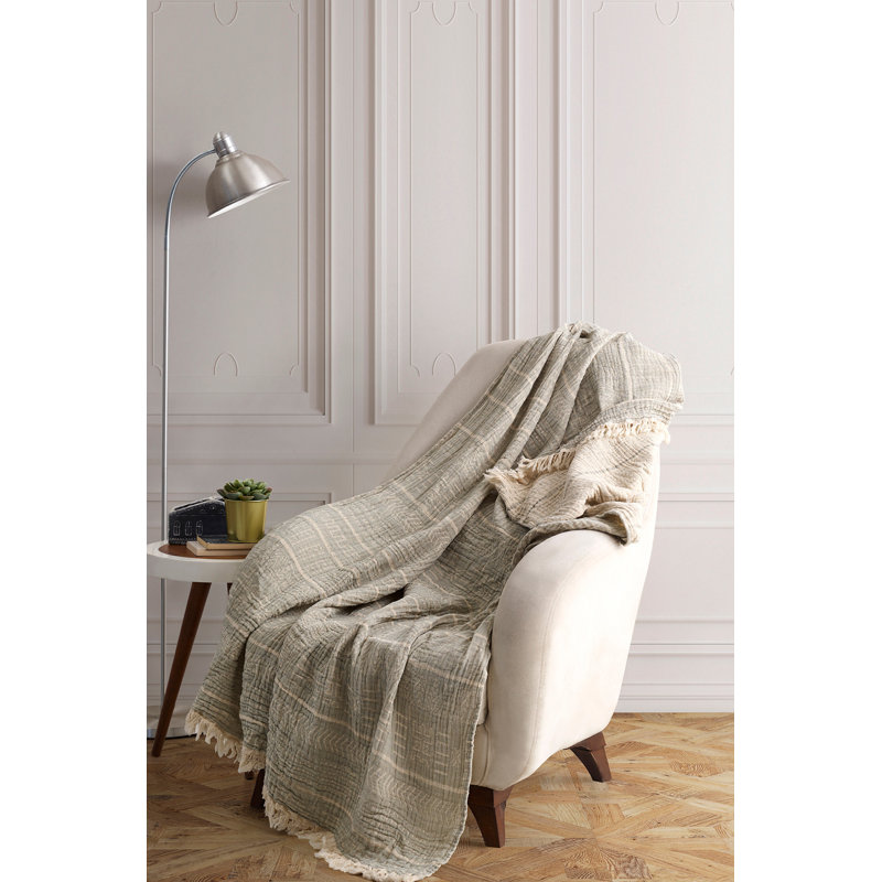 Jeté 100% coton, Vert mer