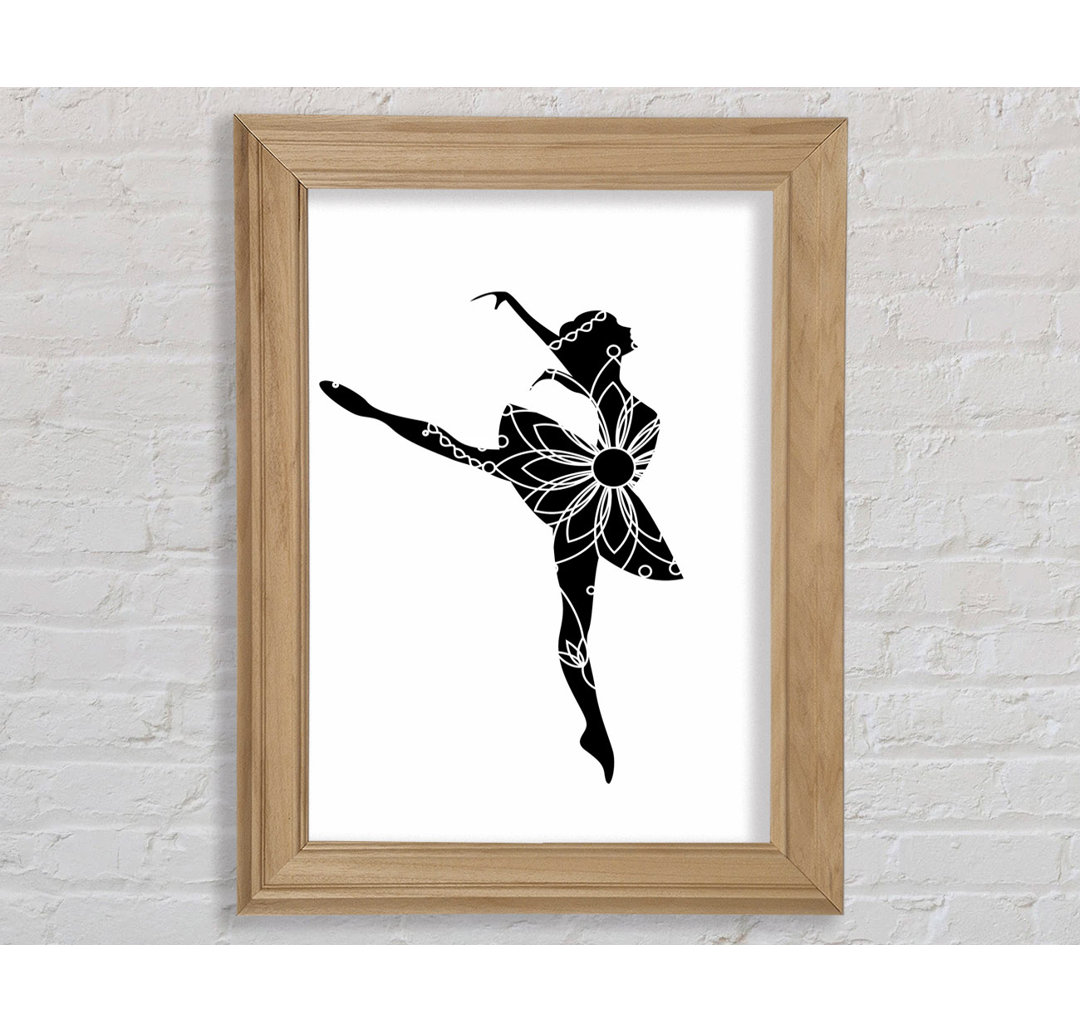 Ballerina Blume Gerahmter Druck