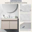Comptoir de meuble-lavabo en marbre de 37 po, comptoir blanc avec trous de robinet pré-percés, comptoir de salle de bain avec lavabo central rectangulaire encastré et dosseret de 4 po de hauteur, Bianco Carrara Venato-108674948