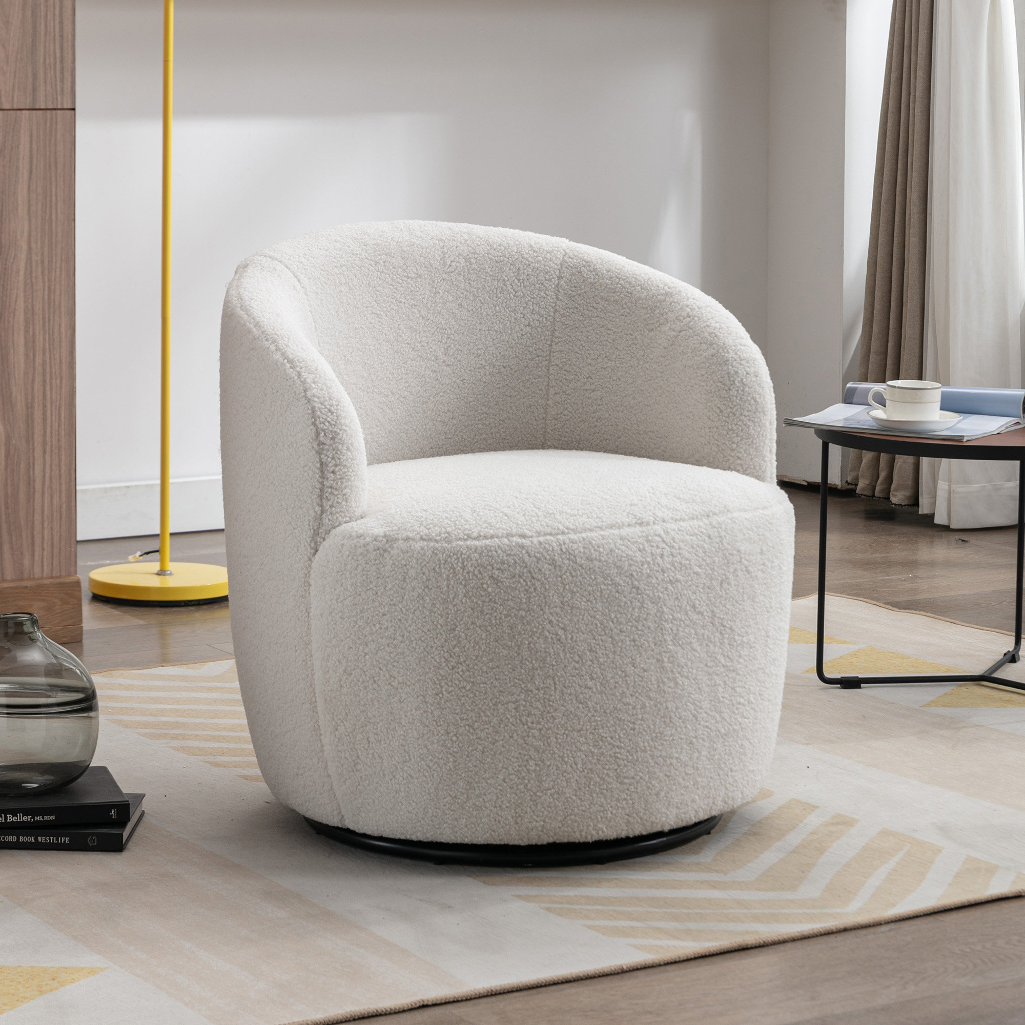 Latitude Run® Upholstered Swivel Barrel Chair & Reviews | Wayfair