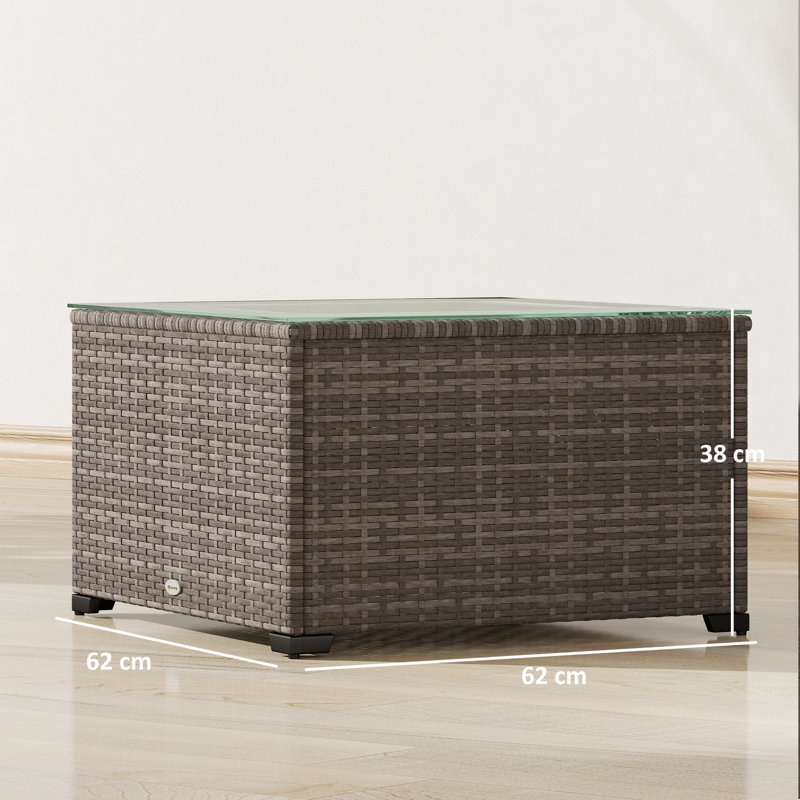 Rattan Side Table, Black