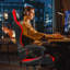 Fauteuil de jeu et de course inclinable et réglable en similicuir N-Gen-1821063159