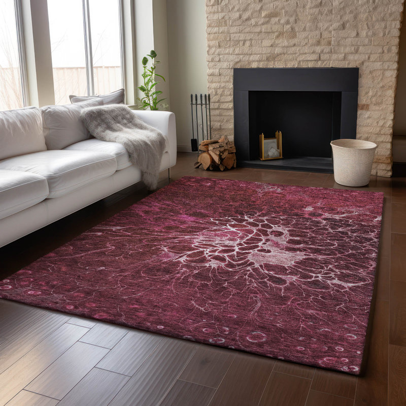 Tapis Merlot Premium lavable à la machine, Rectangle 5 pi x 7 pi 6 po