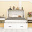 Grand lit escamotable style ferme avec station de charge, lit plateforme pliable avec grand tiroir de rangement pour chambre d'amis, petite chambre-1562058984-1562058985