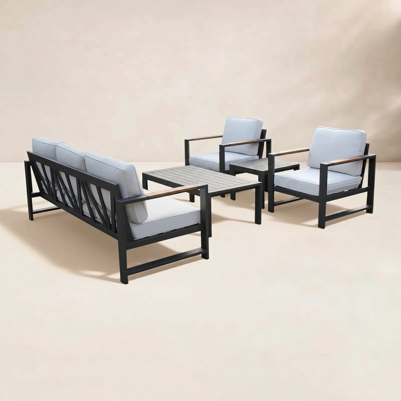Jayton 5 Pc. Black Aluminum Seating Group