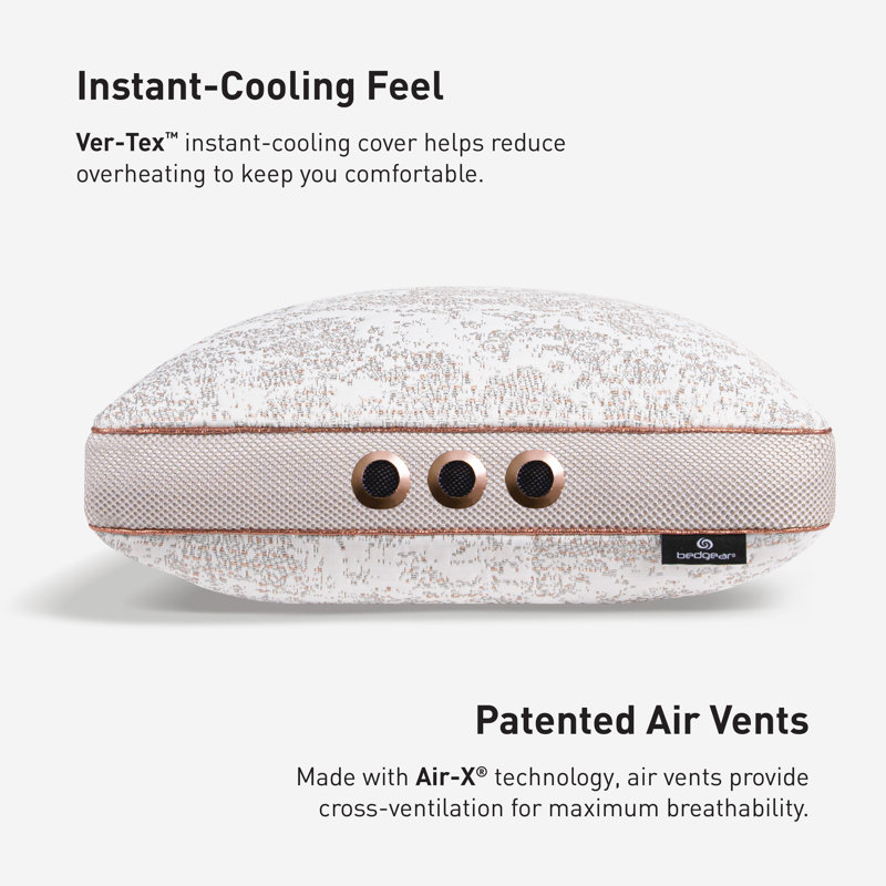 Bedgear Glacier Performance Cooling Pillow - 2020 Version - Soft Support Pillow for Warm/Hot Sleepers, 1.0