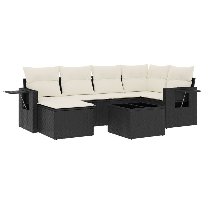 Ensemble de canapé de jardin Vidaxl crème, Noir