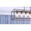 Lustre rectangulaire 6 lumières Barbara, luminaire suspendu linéaire moderne en métal noir, îlot de cuisine industriel en cage pour îlot de cuisine
