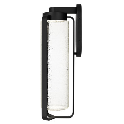 Applique murale à DEL 22 pouces, écoénergétique et haute performance 1319 lumens 15W, 3 températures de couleur sélectionnables 3000K / 4000K / 5000K, fonction à intensité variable, abat-jour en verre transparent, conception de corps en acier noir,