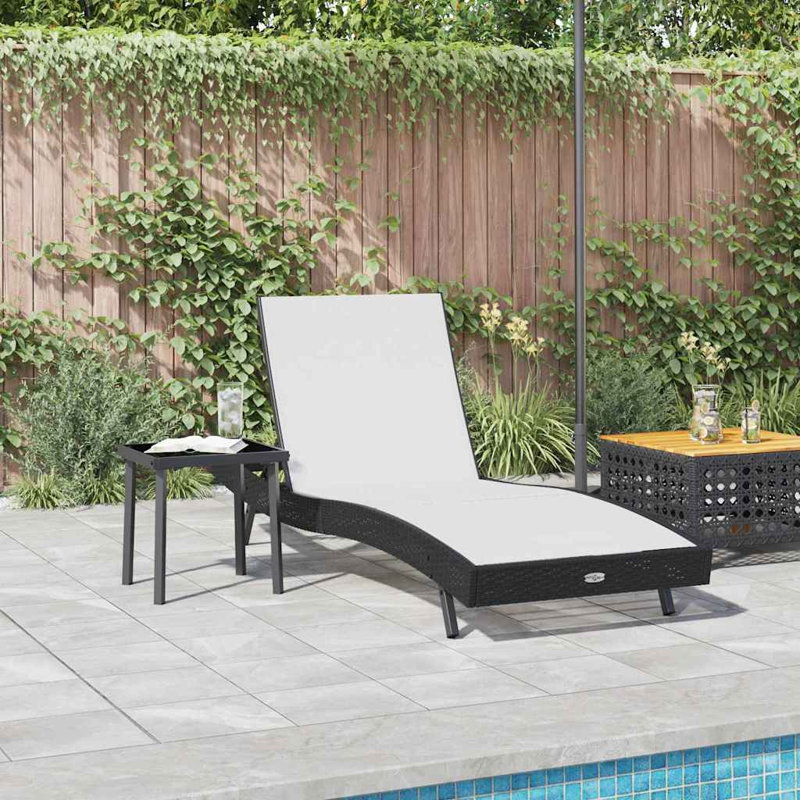 Sun Lounger With Table 2 Pcs 40 X 40 X 40.5 Cm, White