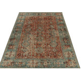 Rug & Kilim’S Distressed Rug In Rust, Beige And Teal Tribal Medallions