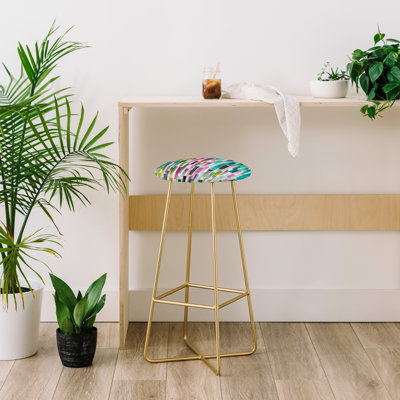 Upholstered Counter Stool with Metal Frame