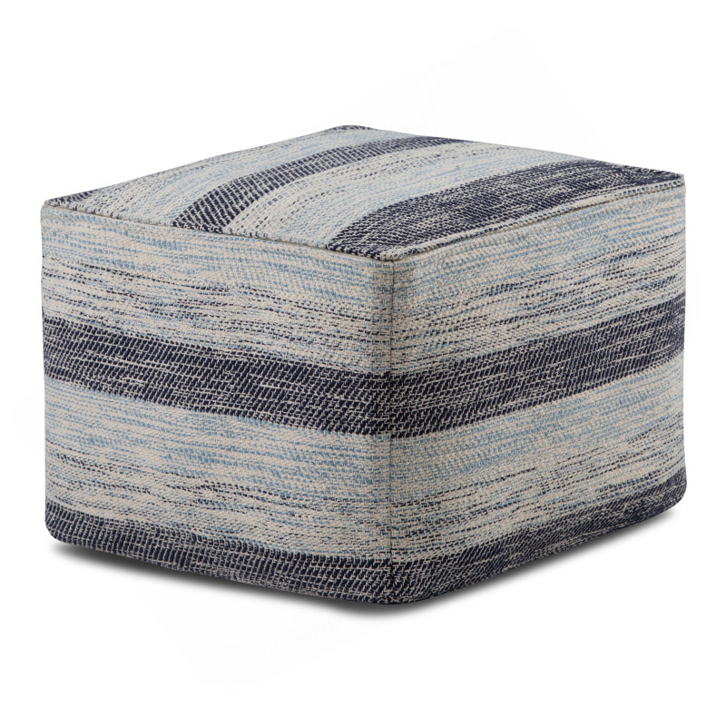 Clay - Square Pouf - Patterned Melange, Gray Fabric