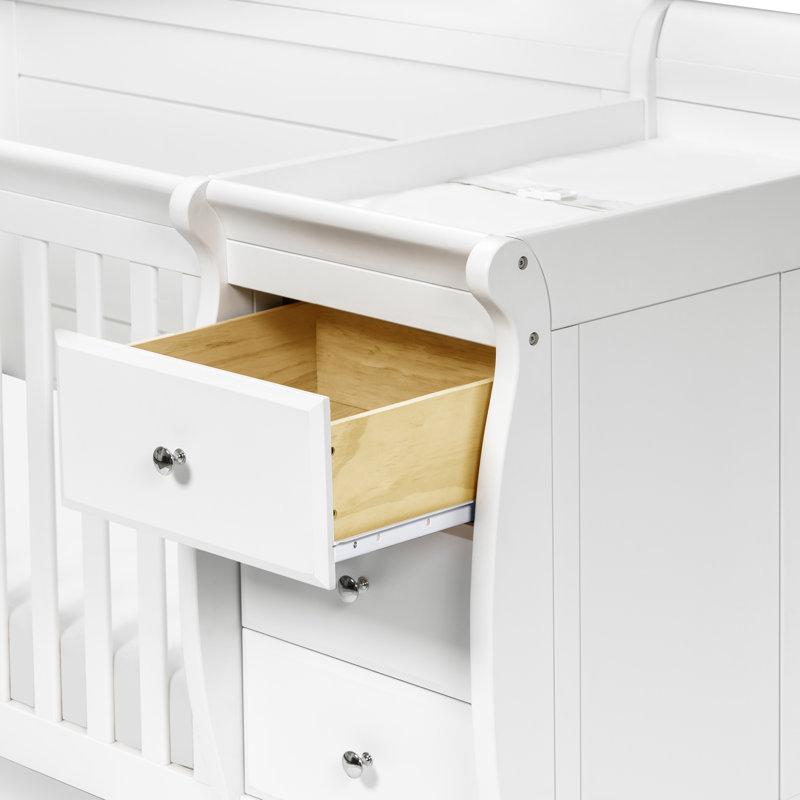 Lit de bébé et table à langer convertible 4-en-1 Kalani, Blanc