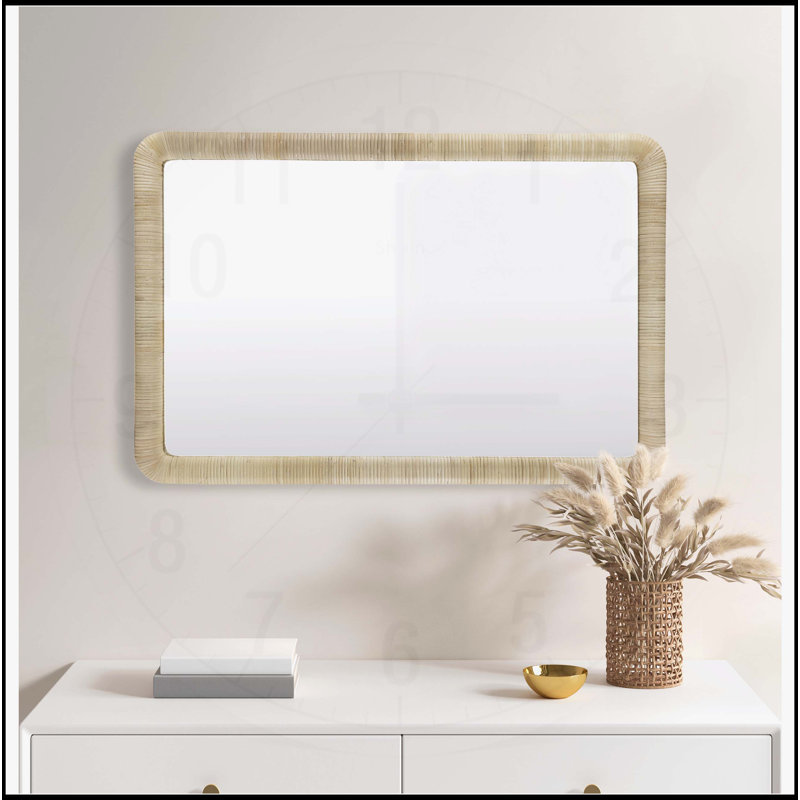 Miroir mural naturel en rotin naturel pour une décoration intérieure élégante