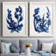 " Indigo Brush Blooms I " 2 - Pieces-72770446-72770441