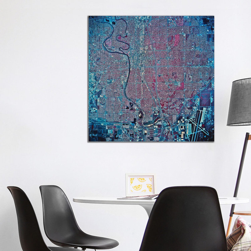Wichita, Kansas 1 Piece Wrapped Canvas Wall Art, 93.98 cm H x 93.98 cm W x 1.91 cm D