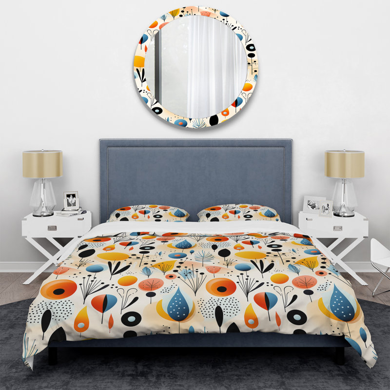 Playing Pattern With Colorful Geometric I Geometric Shapes Duvet Cover, Twin Duvet Cover + 1 Standard Sham