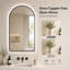 Miroir de salle de bain arqué à DEL avec cadre en aluminium noir anti-buée à intensité variable et affichage de la température-1754710212